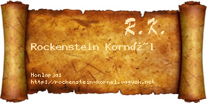 Rockenstein Kornél névjegykártya